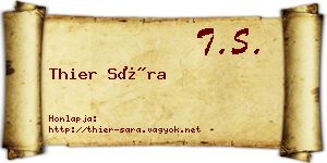Thier Sára névjegykártya