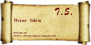 Thier Sára névjegykártya